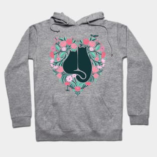 I Heart Cats and Flowers Green Version Hoodie